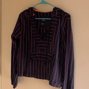 Lightweight Striped American Eagle Pancho